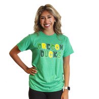 Ducks Spirit, Summit, Green, Crew Neck, Women, Fat Font, T-Shirt, 717840